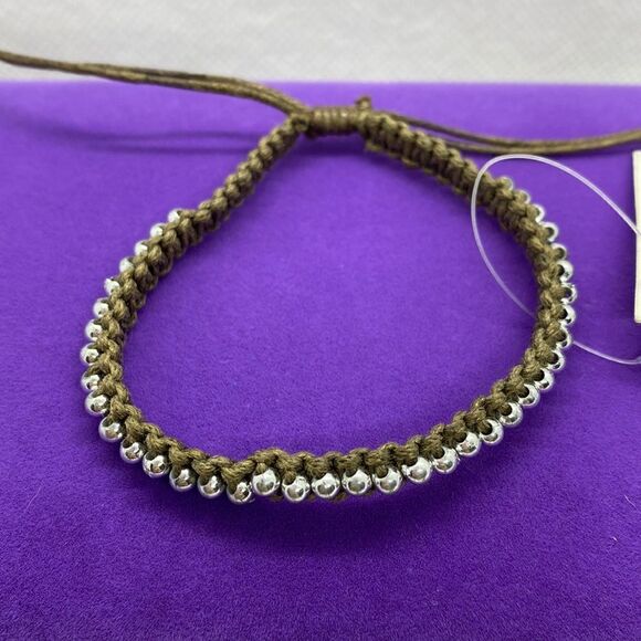 💛 Silver Ball & Rope Adjustable Bracelet - Picture 1 of 3